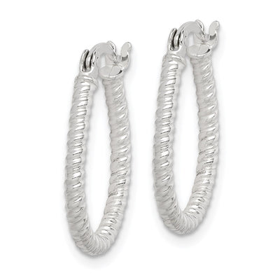 Sterling Silver Twisted Teardrop Hoop Earrings