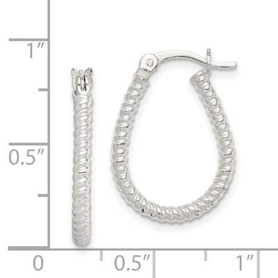 Sterling Silver Twisted Teardrop Hoop Earrings