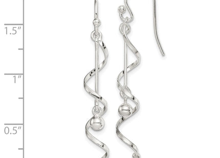 Sterling Silver Polished Twisted Dangle Earrings (Style QE14792)