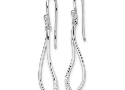 Sterling silver cubic zirconia drop earrings, alternate view
