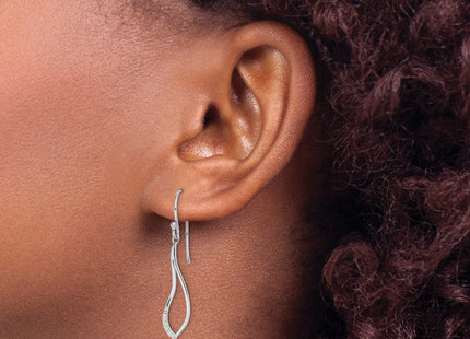 Sterling silver cubic zirconia drop earrings, another view