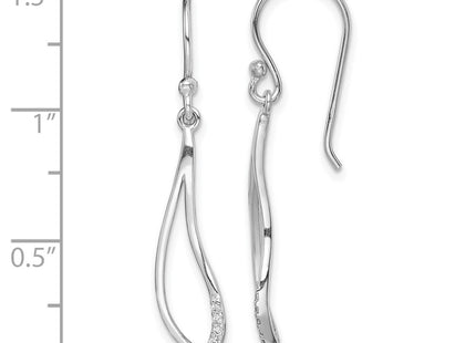 Sterling silver cubic zirconia drop earrings, further view