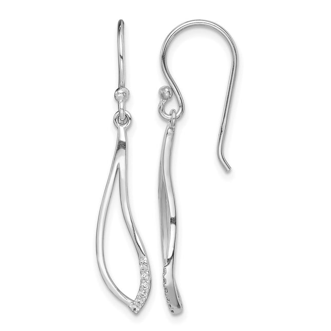 Sterling silver cubic zirconia drop earrings