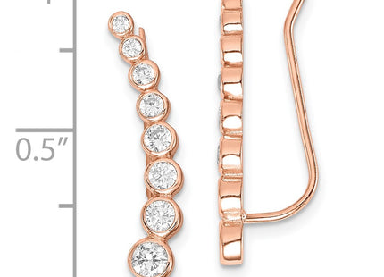 SS/Rose Plated Earrings Style QE14830 - Classique Jewelry Inc.
