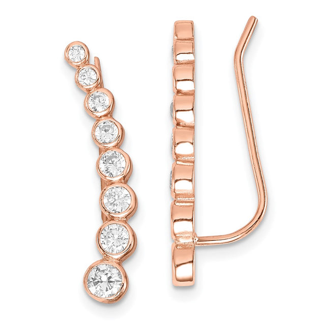 SS/Rose Plated Earrings Style QE14830 - Classique Jewelry Inc.