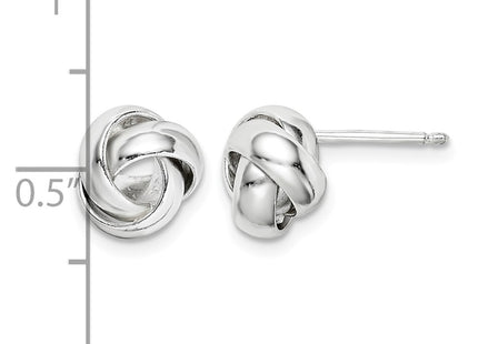 Sterling silver knot earrings, further view