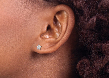 Sterling silver cubic zirconia star earrings, another view