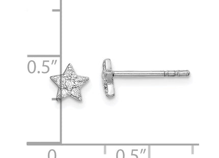 Sterling silver cubic zirconia star earrings, further view