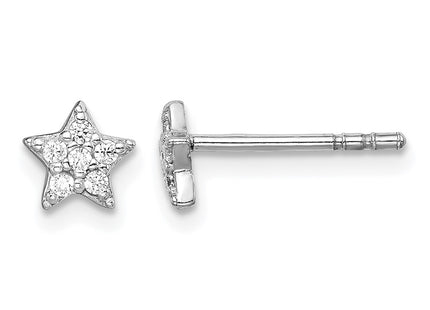 Sterling silver cubic zirconia star earrings