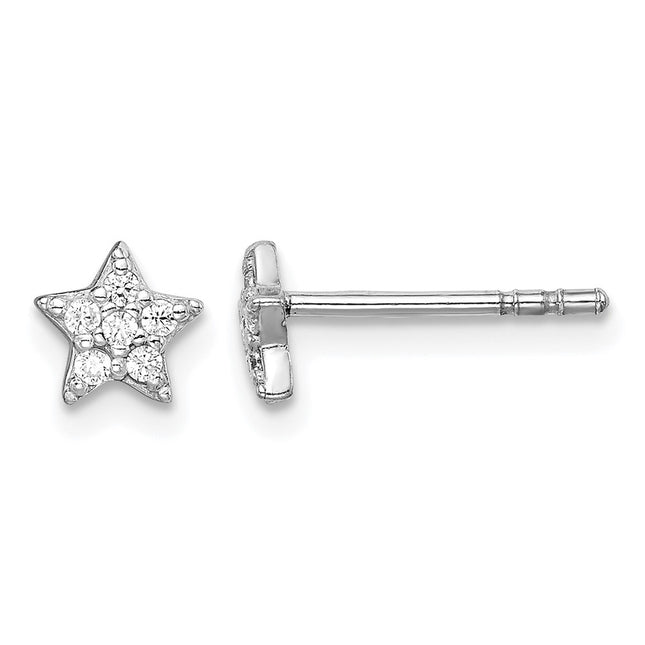 Sterling silver cubic zirconia star earrings