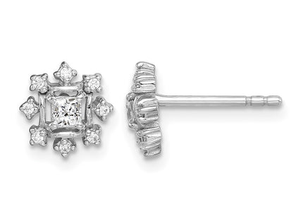 Sterling silver cubic zirconia snowflake earrings