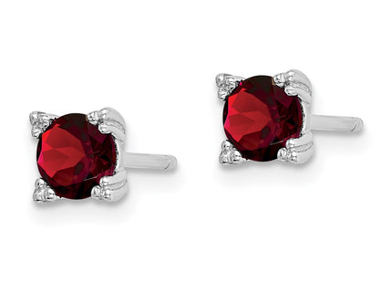 Sterling silver garnet earrings, alternate view