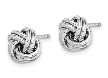 Sterling silver knot earrings, alternate view