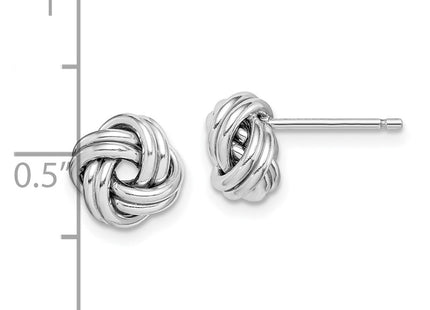 Sterling silver knot earrings, further view