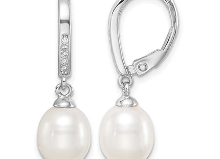 Sterling silver cubic zirconia teardrop drop earrings
