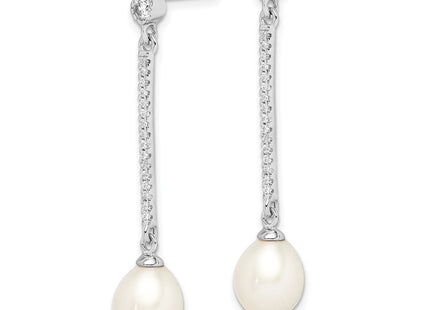 Sterling silver cubic zirconia drop earrings, alternate view