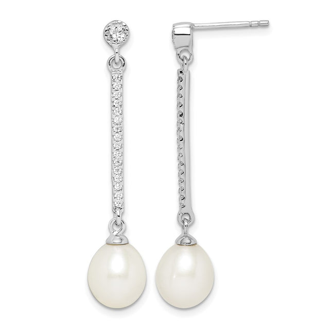 Sterling silver cubic zirconia drop earrings