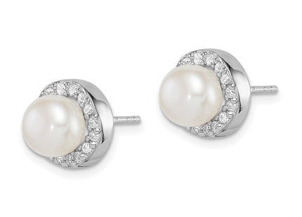 Sterling silver cubic zirconia earrings, alternate view