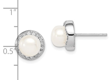 Sterling silver cubic zirconia earrings, further view