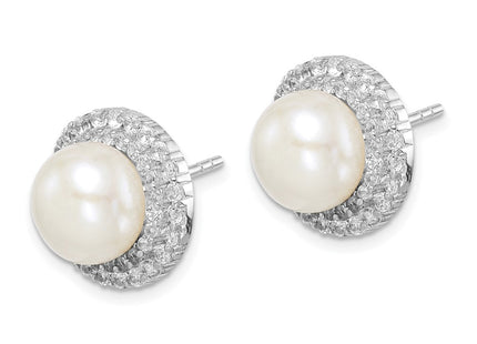 Sterling silver cubic zirconia earrings, alternate view