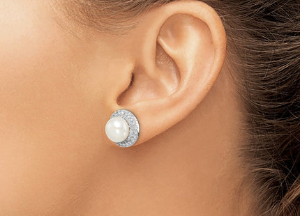 Sterling silver cubic zirconia earrings, another view