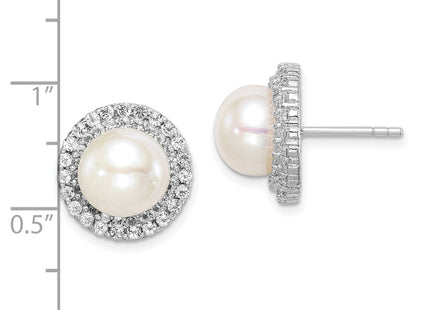 Sterling silver cubic zirconia earrings, further view