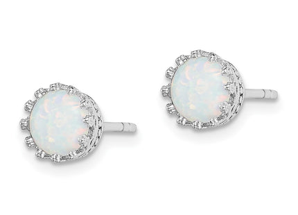 Sterling silver opal earrings, alternate view