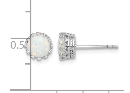 Sterling silver opal earrings, further view