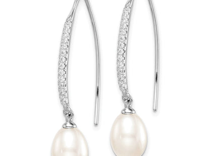 Sterling silver cubic zirconia teardrop earrings, alternate view