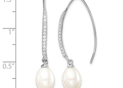 Sterling silver cubic zirconia teardrop earrings, further view