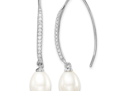Sterling silver cubic zirconia teardrop earrings