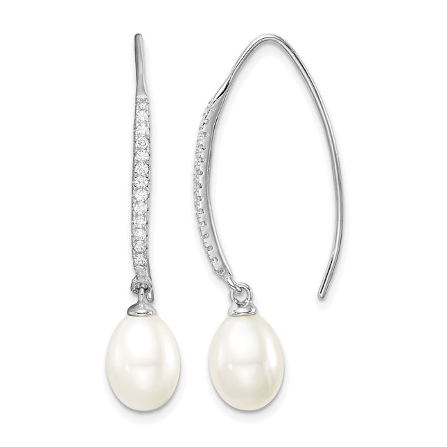 Sterling silver cubic zirconia teardrop earrings