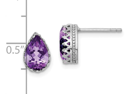Sterling Silver Earrings Style QE15383AM - Classique Jewelry Inc.