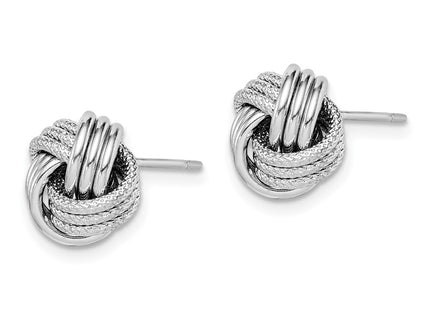 Sterling silver knot earrings, alternate view