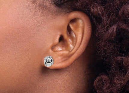 Sterling silver knot earrings, another view