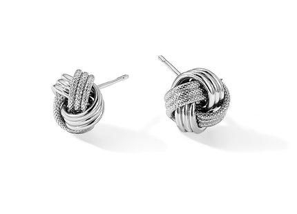 Sterling silver knot earrings, additional view