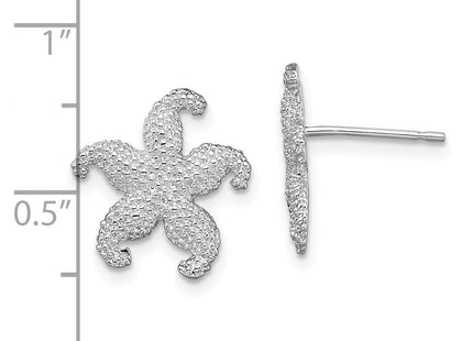 Sterling silver starfish earrings, further view