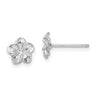 De-Ani Sterling Silver Rhodium-Plated Polished Plumeria Flower Post Earrings