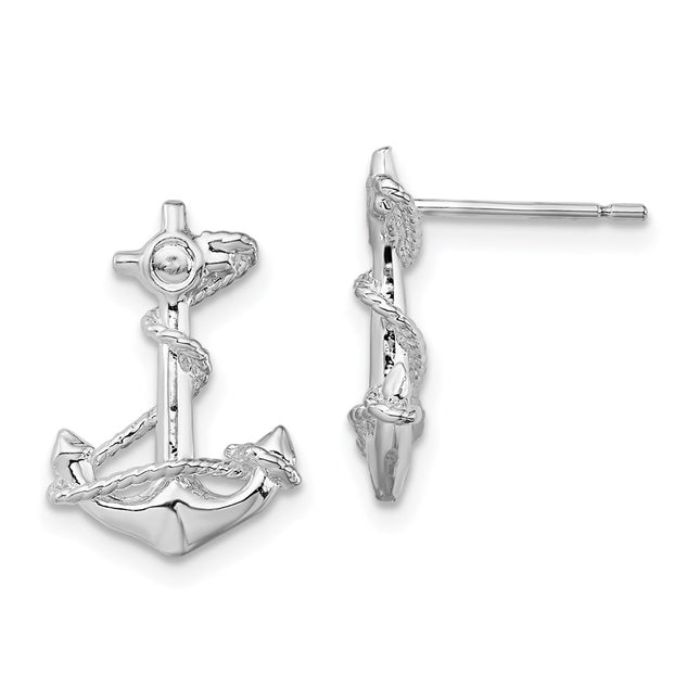 Sterling silver anchor earrings