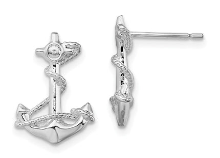Sterling silver anchor earrings