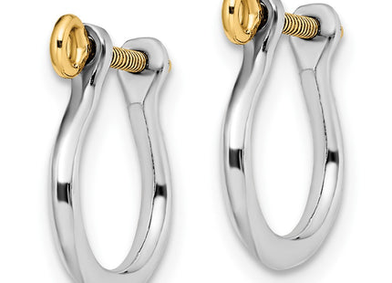 Silver/14k Two-Tone Earrings Style QE15536G - Classique Jewelry Inc.