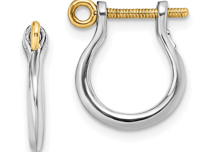 Silver/14k Two-Tone Earrings Style QE15536G - Classique Jewelry Inc.