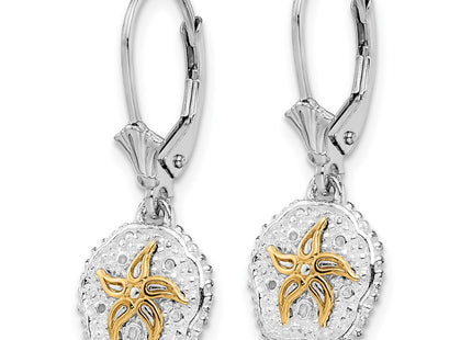 Silver/14k Two-Tone Earrings Style QE15538G - Classique Jewelry Inc.