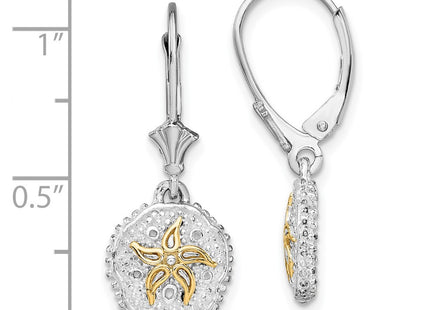 Silver/14k Two-Tone Earrings Style QE15538G - Classique Jewelry Inc.