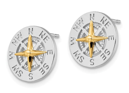 Silver/14k Two-Tone Earrings Style QE15541G - Classique Jewelry Inc.