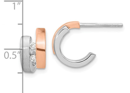 SS/Rose Plated Earrings Style QE15636 - Classique Jewelry Inc.