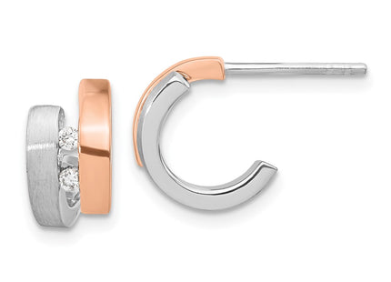 SS/Rose Plated Earrings Style QE15636 - Classique Jewelry Inc.