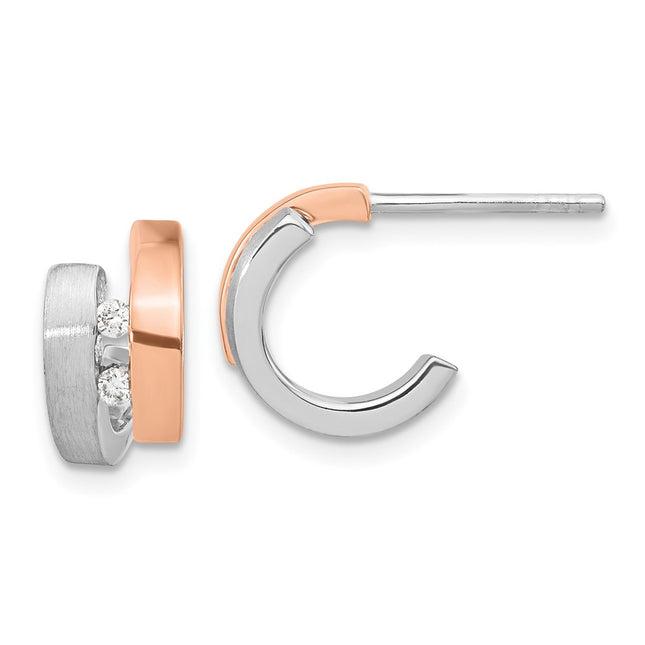 SS/Rose Plated Earrings Style QE15636 - Classique Jewelry Inc.