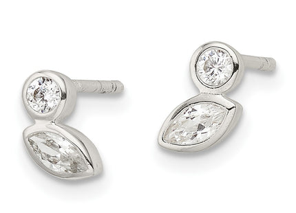 Sterling silver cubic zirconia earrings, alternate view