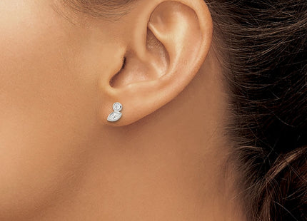 Sterling silver cubic zirconia earrings, another view